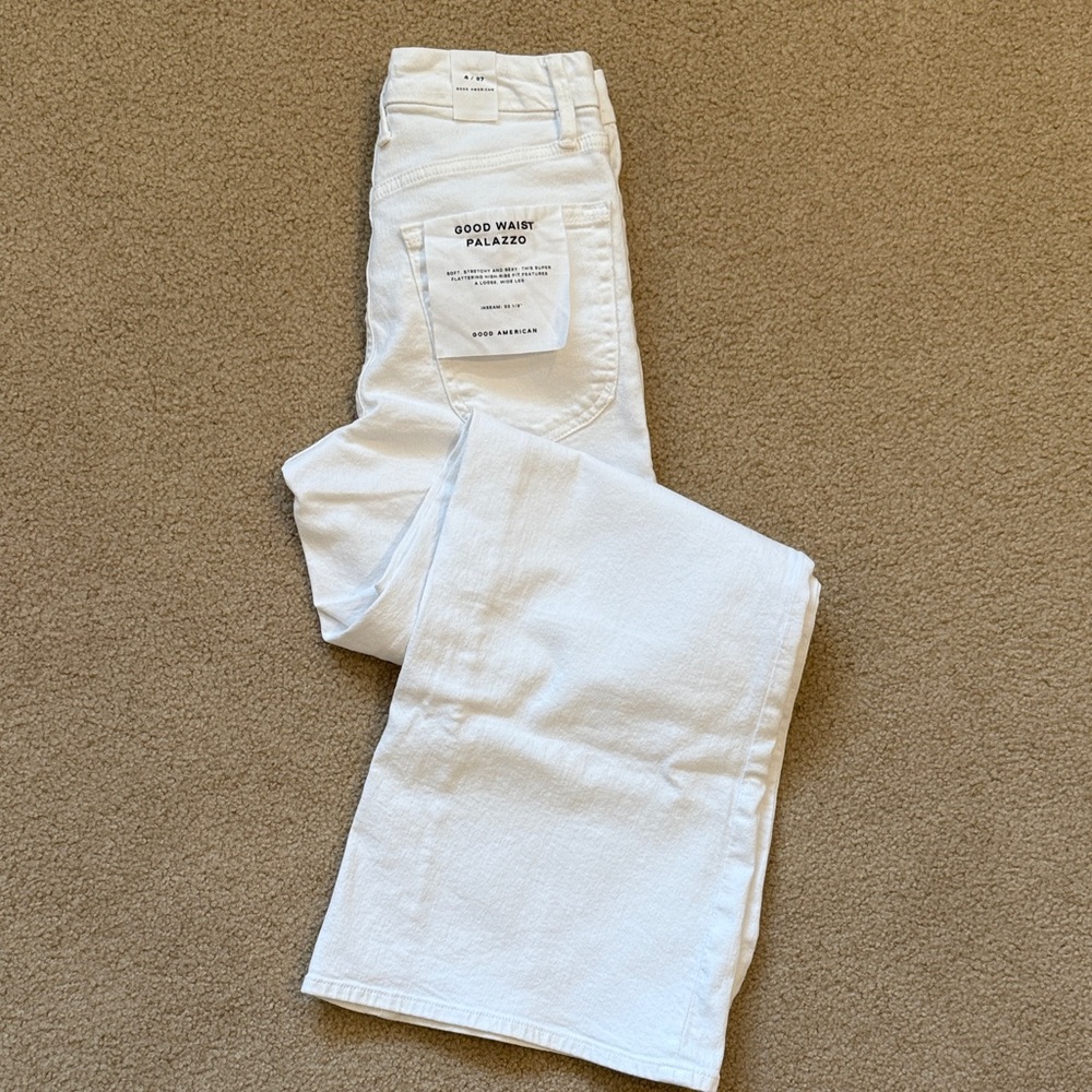 Good American White Flare Jeans